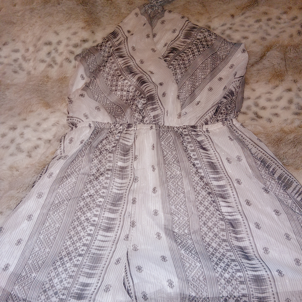 Express Black and White Patterned Jumpsuit